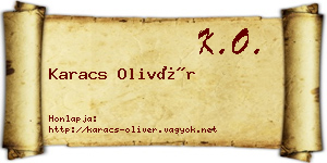 Karacs Olivér névjegykártya