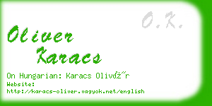 oliver karacs business card